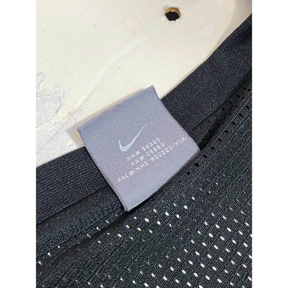 Nike Vintage Mesh Sleeveless Shirt Mens L Basketball Black Center Swoosh Y2K - Picture 6 of 9